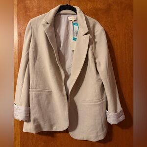 Skis Are Blue tan blazer - NWT!